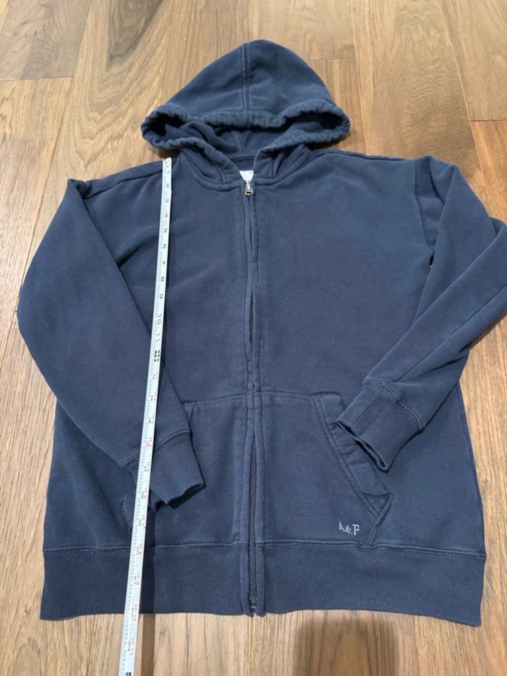Abercrombie Kids Navy Blue Full-Zip Logo Hoodie 11/12